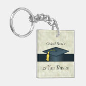 パーソナライズな同窓会の帽子及び免状のキーホルダー キーホルダー (正面左)