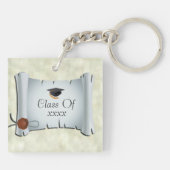 パーソナライズな同窓会の帽子及び免状のキーホルダー キーホルダー (裏面)