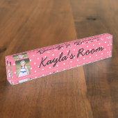 パーソナライズな名前および写真の名札 デスクネームプレート (側面)