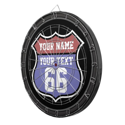 パーソナライズな名前および数交通標識 ダーツボード (正面右)