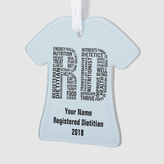 パーソナライズな名前によって登録されている栄養士RD オーナメント (正面)