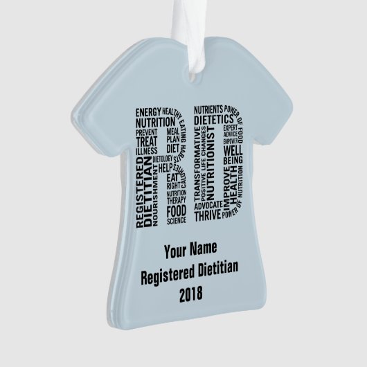 パーソナライズな名前によって登録されている栄養士RD オーナメント (正面)