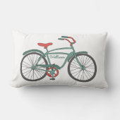 パーソナライズな名前のかわいいレトロの自転車 ランバークッション (正面)