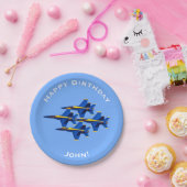 パーソナライズな名前のジェット機の誕生日 ペーパープレート (パーティー)