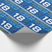 パーソナライズな名前の第18誕生日のスポーツの覆い ラッピングペーパー (角)