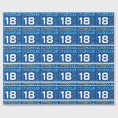 パーソナライズな名前の第18誕生日のスポーツの覆い ラッピングペーパー (フラット)