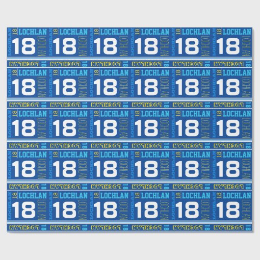 パーソナライズな名前の第18誕生日のスポーツの覆い ラッピングペーパー (フラット)