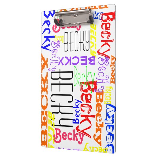 パーソナライズな名前をカスタムするのコラージュのカラフル クリップボード (左)