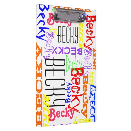 パーソナライズな名前をカスタムするのコラージュのカラフル クリップボード (右)