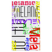 パーソナライズな名前をカスタムするのコラージュのカラフル スモールペーパーバッグ (裏面)