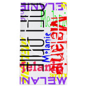 パーソナライズな名前をカスタムするのコラージュのカラフル スモールペーパーバッグ (正面)