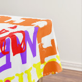 パーソナライズな名前をカスタムするのコラージュのカラフル テーブルクロス (インサイチュ)