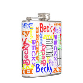 パーソナライズな名前をカスタムするのコラージュのカラフル フラスク (右)