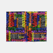 パーソナライズな名前をカスタムするのコラージュの黒かカラフル フリースブランケット (正面(横))