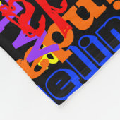 パーソナライズな名前をカスタムするのコラージュの黒かカラフル フリースブランケット (角)