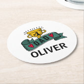 パーソナライズな名前をカスタムするの父の日|のコースター ラウンドペーパーコースター (アングル)