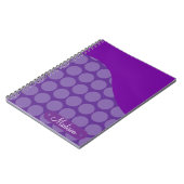 パーソナライズな名前をカスタムするの紫色の水玉模様の波 ノートブック (左側)