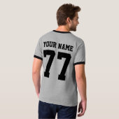 パーソナライズな名前 + 数はジャージーのTシャツを遊ばします Tシャツ (裏面フル)