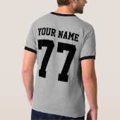 パーソナライズな名前 + 数はジャージーのTシャツを遊ばします Tシャツ (裏面)