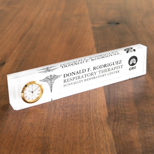 パーソナライズな呼吸器科医|の呼吸療法士 デスクネームプレート (側面)