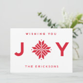 パーソナライズな喜びのクリスマスの休日を望みます シーズンカード (スタンド正面)