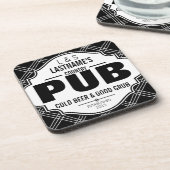 パーソナライズな国のパブのビールおよび地虫 コースター (左側)