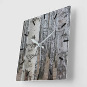 パーソナライズな国の素朴な切り分けられたハート スクエア壁時計 (傾斜)