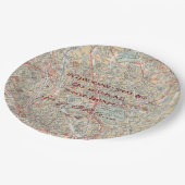 パーソナライズな地図のプレート ペーパープレート (アングル)