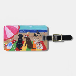 パーソナライズな夏の微風のラブラドールの絵を描くこと ラゲッジタグ
