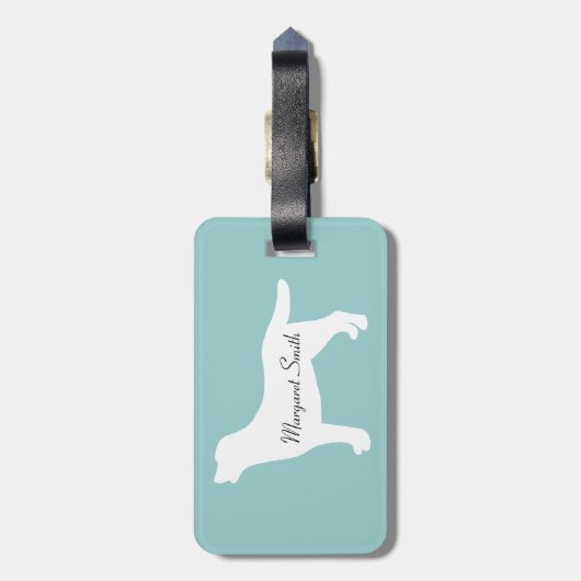 パーソナライズな夏の微風のラブラドールの絵を描くこと ラゲッジタグ (裏面縦)