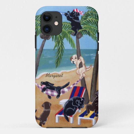 パーソナライズな夏期休暇のラブラドールの絵を描くこと Case-Mate iPhoneケース (裏面)