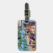 パーソナライズな夏期休暇のラブラドール ラゲッジタグ (正面縦)