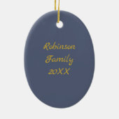 パーソナライズな夜ベビーのイエス・キリストの静かなクリスマス セラミックオーナメント (裏面)