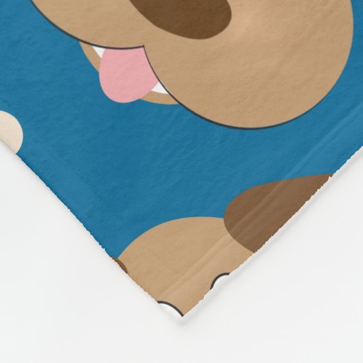 パーソナライズな大きい耳を搭載するかわいい微笑犬 フリースブランケット (角)