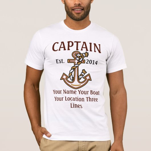 パーソナライズな大尉一等航海士の飛ぶ人のギア Tシャツ (正面)