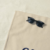 パーソナライズな大尉一等航海士の飛ぶ人の乗組員 ビーチタオル (インサイチュ)