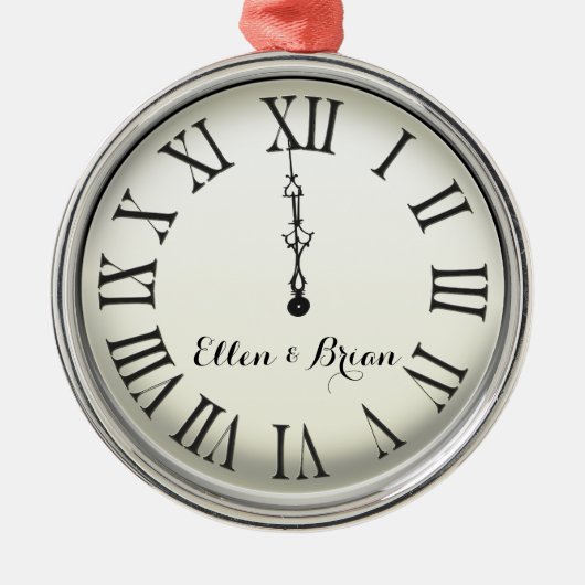 パーソナライズな大晦日 メタルオーナメント (正面)