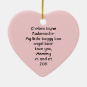 パーソナライズな天使くまの写真のオーナメント セラミックオーナメント (裏面)