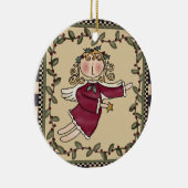 パーソナライズな天使のクリスマスのオーナメント セラミックオーナメント (右)