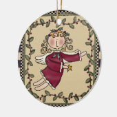 パーソナライズな天使のクリスマスのオーナメント セラミックオーナメント (左)