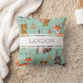 パーソナライズな天然森林友人の枕 クッション (ブランケット)