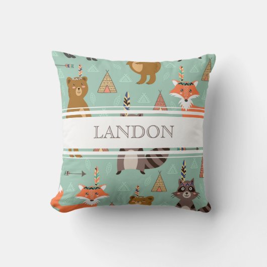 パーソナライズな天然森林友人の枕 クッション (正面)