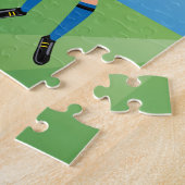 パーソナライズな女の子のサッカーの選手 ジグソーパズル (側面)