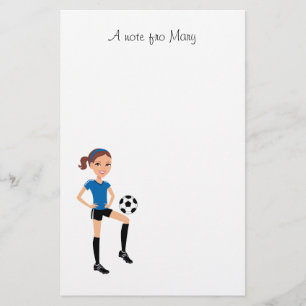 パーソナライズな女の子のサッカーの選手 便箋