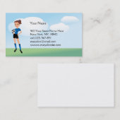 パーソナライズな女の子のサッカーの選手 名刺 (正面/裏面)