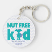 パーソナライズな女の子のスーパーヒーローの木のナットのアレルギー キーホルダー (裏面)