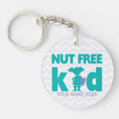 パーソナライズな女の子のスーパーヒーローの木のナットのアレルギー キーホルダー (正面)