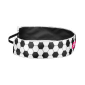 パーソナライズな女の子のフットボールのサッカーボールパターン アスレチックヘッドバンド (左)