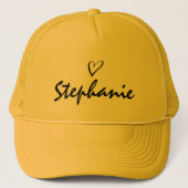 パーソナライズな女の子の一流のハートのトラック運転手の帽子 キャップ (正面)