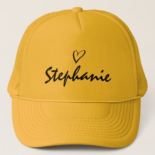パーソナライズな女の子の一流のハートのトラック運転手の帽子 キャップ (正面)